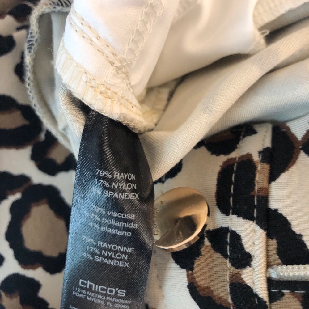 Chico’s So Slimming Fashion Pants Leopard Sz 0.5 - Picture 7 of 13